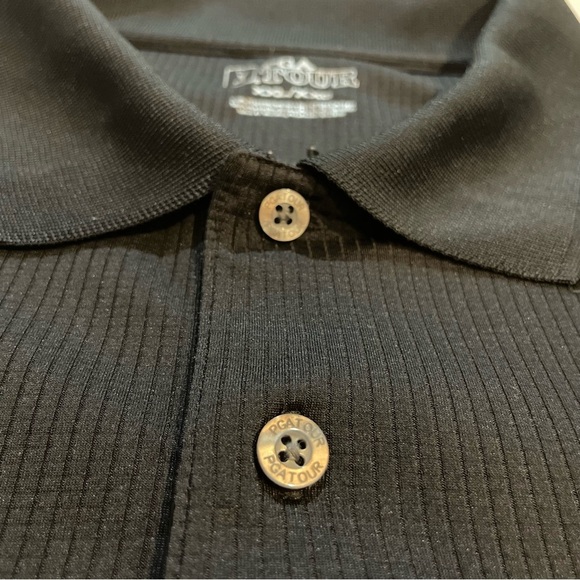 PGA Tour Polo Shirt Mens XXL 2X Black Gray Short Sleeve Golf Spring Summer Big - Picture 2 of 9